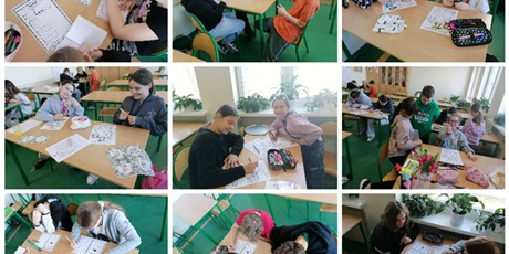 Powiększ grafikę: Uczniowie podczas wykonywania zadań matematycznych w salach lekcyjnych.