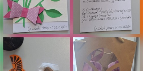 Powiększ grafikę: Podziękowania i kwiaty od uczniów.