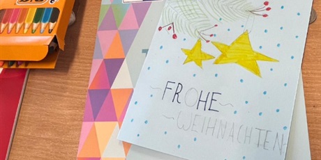 Powiększ grafikę: Kartka świąteczna w języku niemieckim.