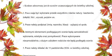 Świetlicowy Konkurs Plastyczny "Jesienne cudaki"